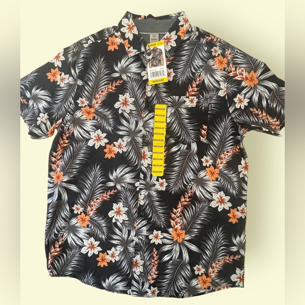 Hurley Black Floral Men's Shirt